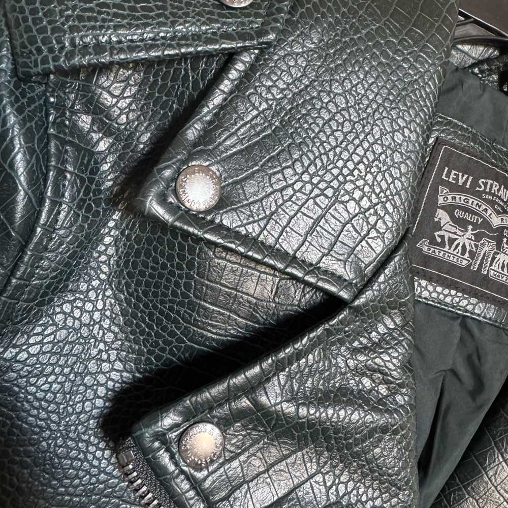 Levi's Forest Green Leather Jacket - Picture 7 of 15